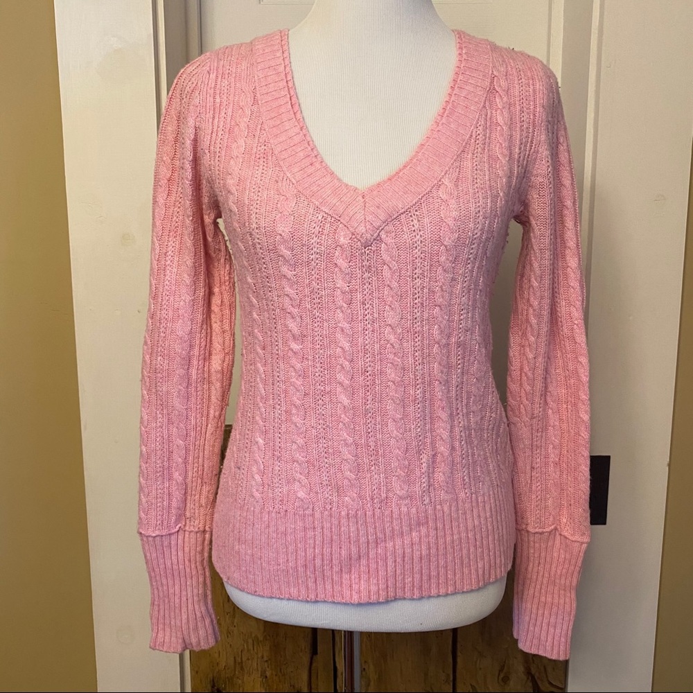 Aeropostale Large Pink V Neck Sweater